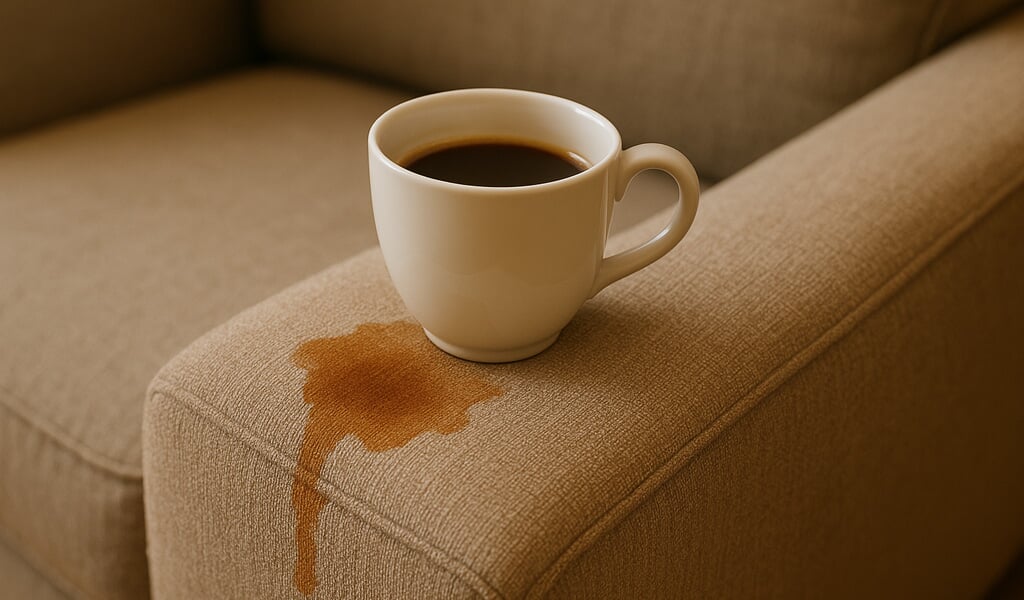 Tache de café sur canapé